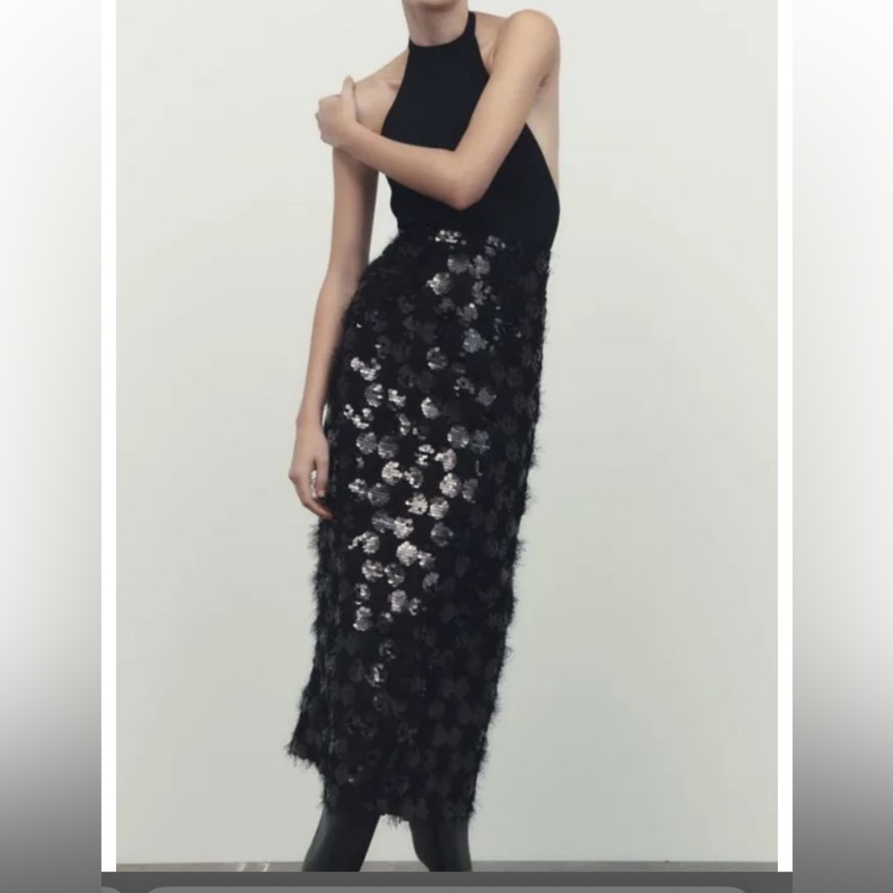 Black sequin dress